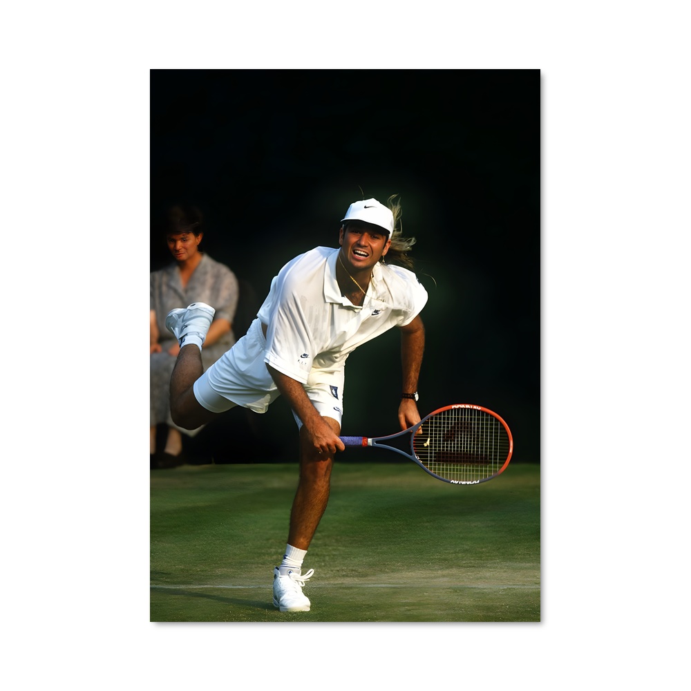Poster Andre Agassi Tennis Style élégant